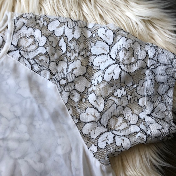 LIKE NEW Greylin White Floral Lace Sheer Blouse - Picture 5 of 8